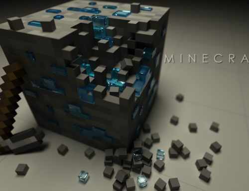 3D Minecraft Block Blue Wallpaper